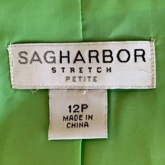 SAG HARBOR GREEN COTTON SWING JACKET. WOMEN’S SIZE 12 PETITE - Picture 5 of 6